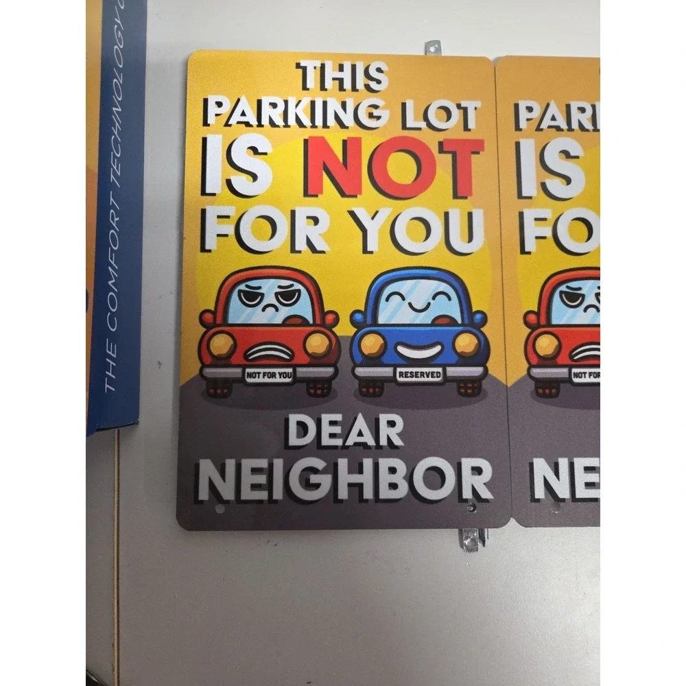 Set‎ Of 2 No Parking Metal Signs W Mounting Hardware